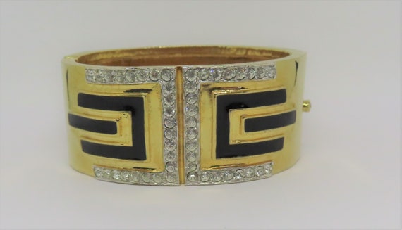 Vintage Joseph Mazer Jomaz Gold Tone Enamel Hinge… - image 4