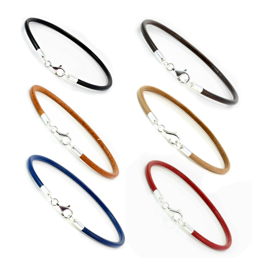 3mm Leather and Sterling Silver Bracelet-Genuine Greek Leather Cord