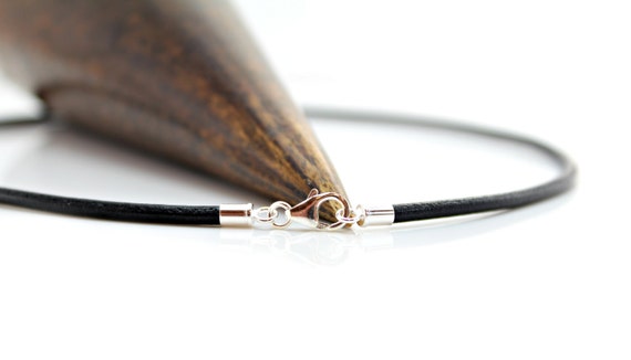 Mens or Womens 3mm Leather Necklace With Sterling Silver Clasp and