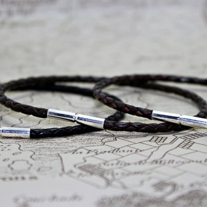 Mens/Ladies 3mm Braided Leather Bracelet With A Sterling Silver Twist Clasp-Colour Choice