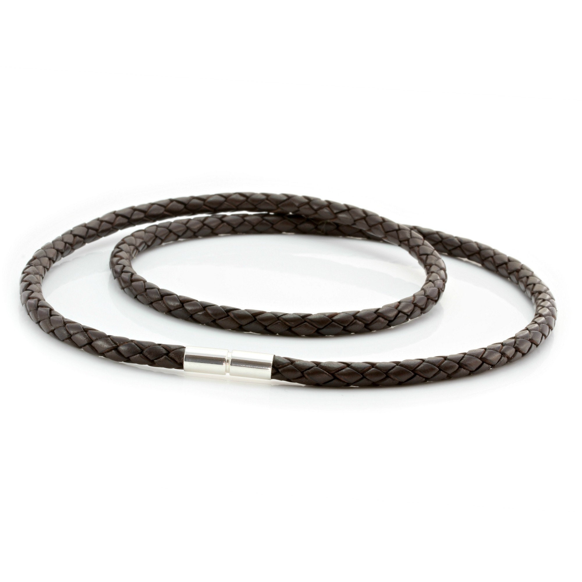 Collana In Pelle Nera Intrecciata Da 5 Mm | Disponibile! | Collin Rowe - Foto 3