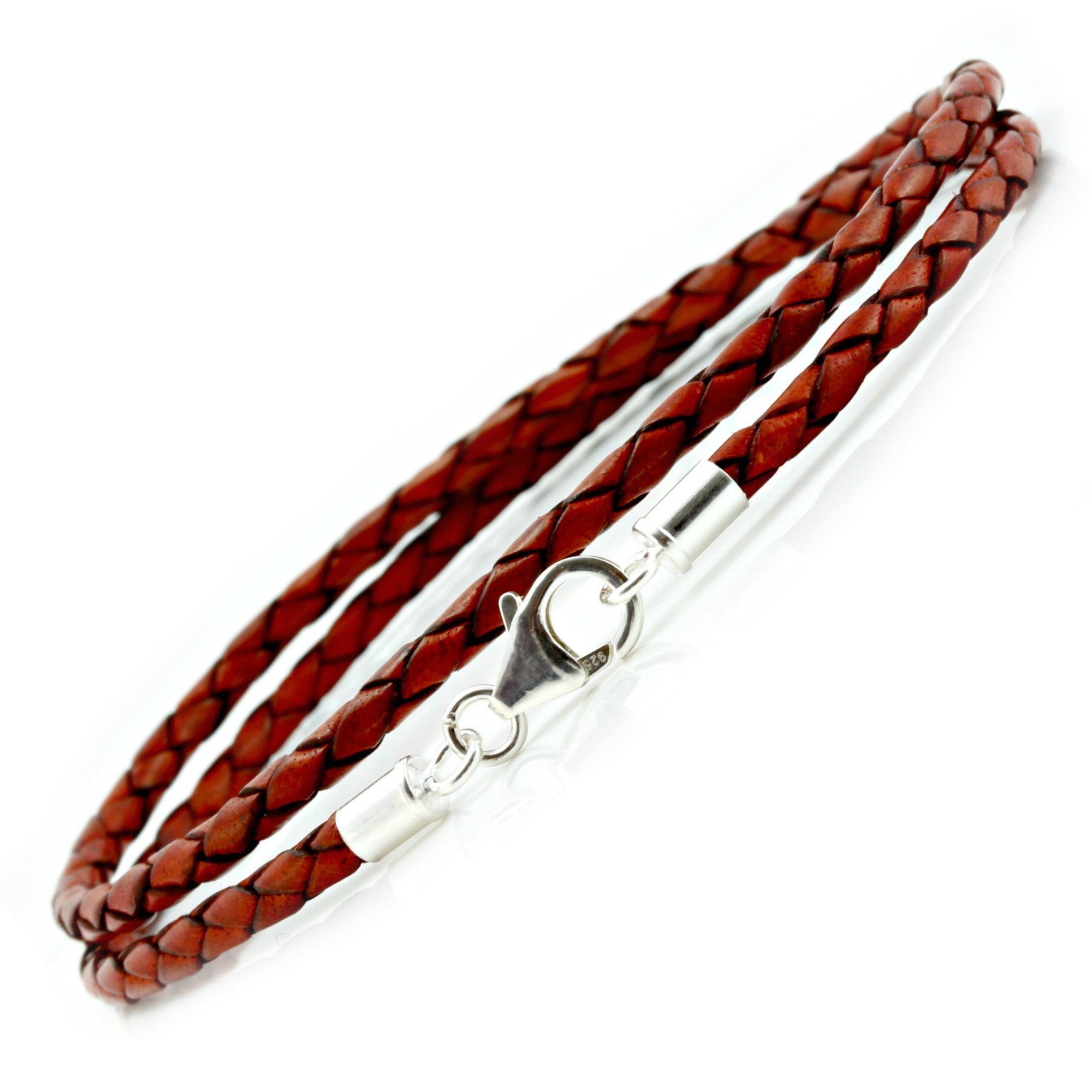 Genuine Leather Braceletdouble Wrapped Braided Leather Etsy UK