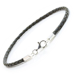 thumbnail image 2 of CMJ London Men's Leather Braided Double Wrap Bracelet – With Sterling Silver Clasp, Choose Your Color 2 of 5