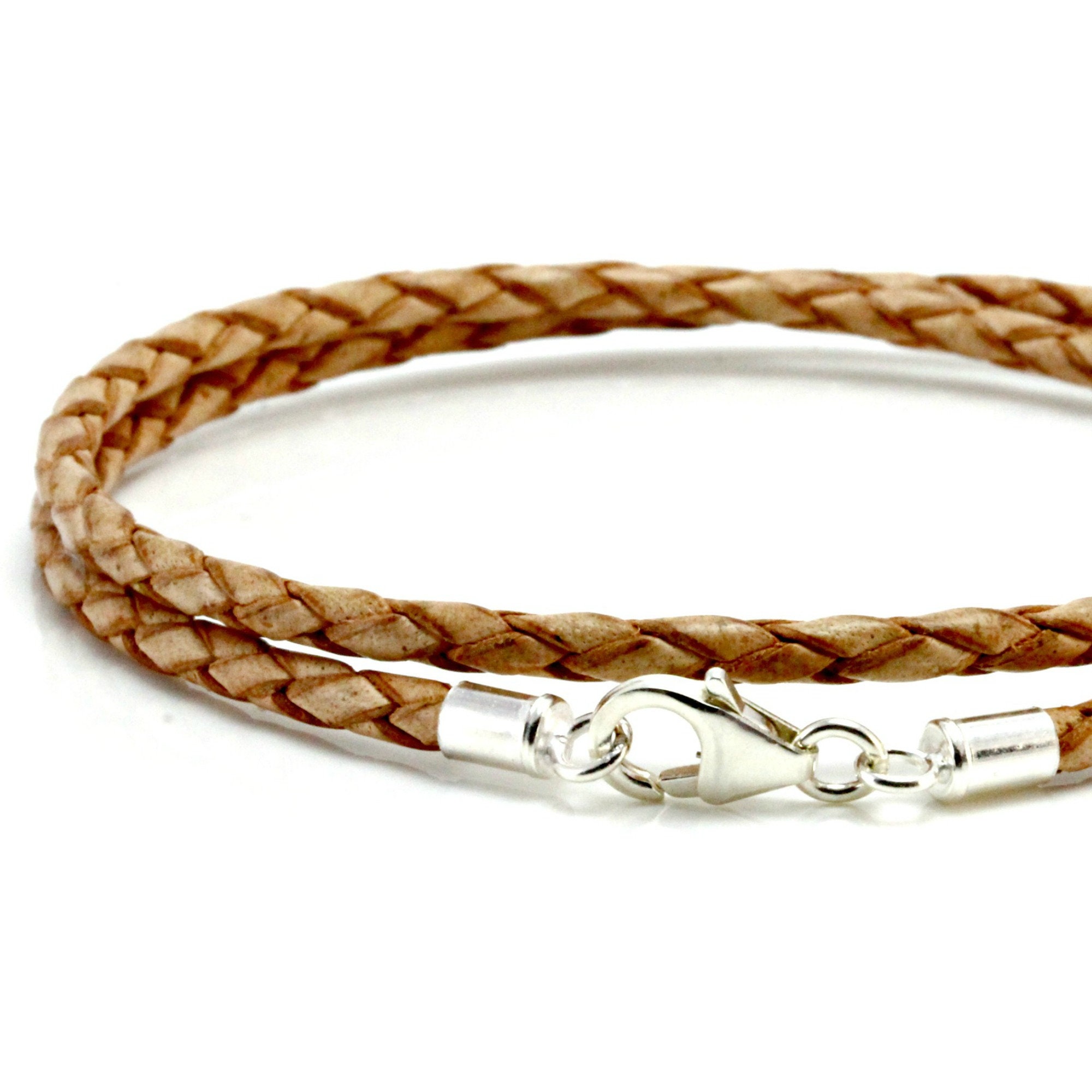 3 Mm Schwarzes Lederarmband, Doppelt Gewickeltes Griechisches Armband Mit Sterlingsilber-Verschluss Und Anhänger – Herren- / Damen-Wickelarmband