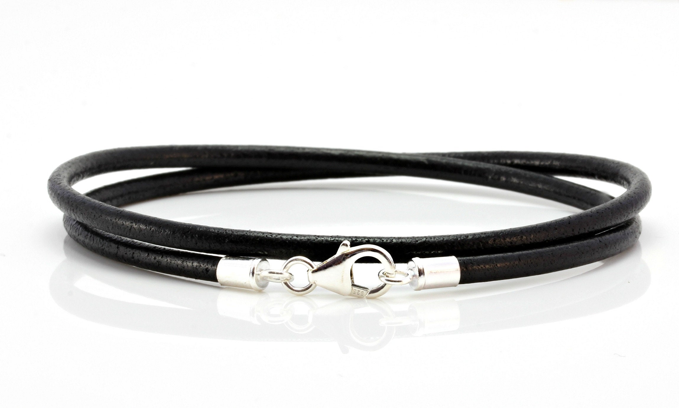 Mens ladies Genuine Greek Leather Bracelet double Wrapped With
