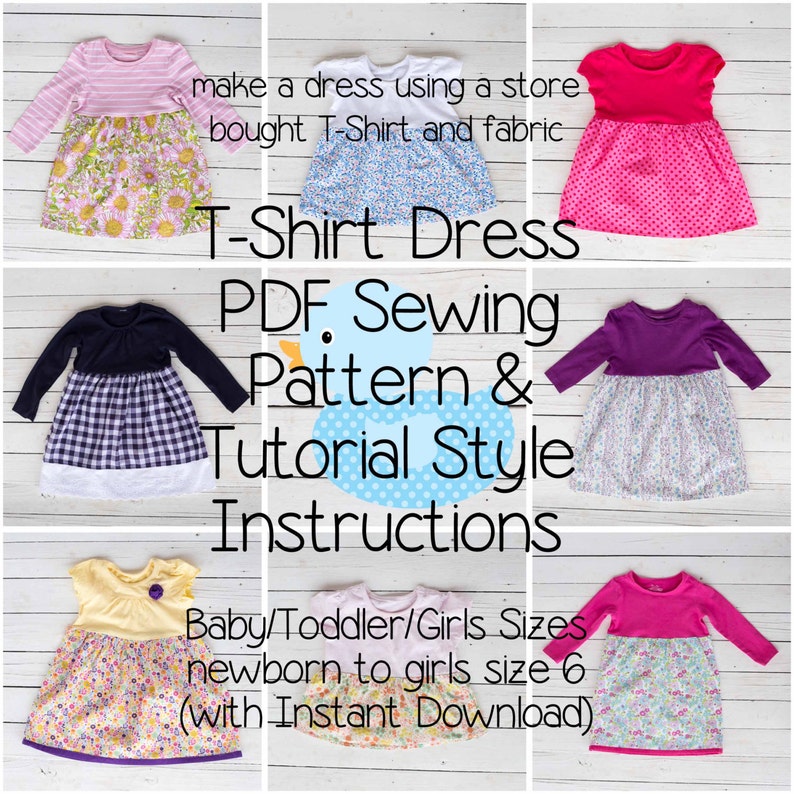 Tshirt Dress PDF Sewing Pattern & Tutorial Style Instructions Etsy