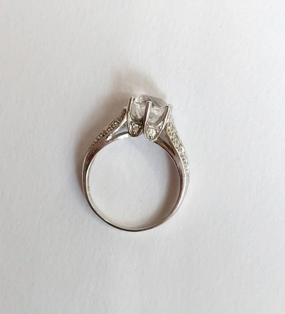 Vintage CZ Diamond 14K Ring, Size 9 US, Eternity … - image 4