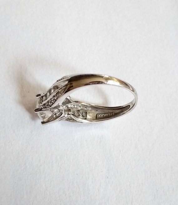 Vintage CZ Diamond 14K Ring, Size 9 US, Eternity … - image 7