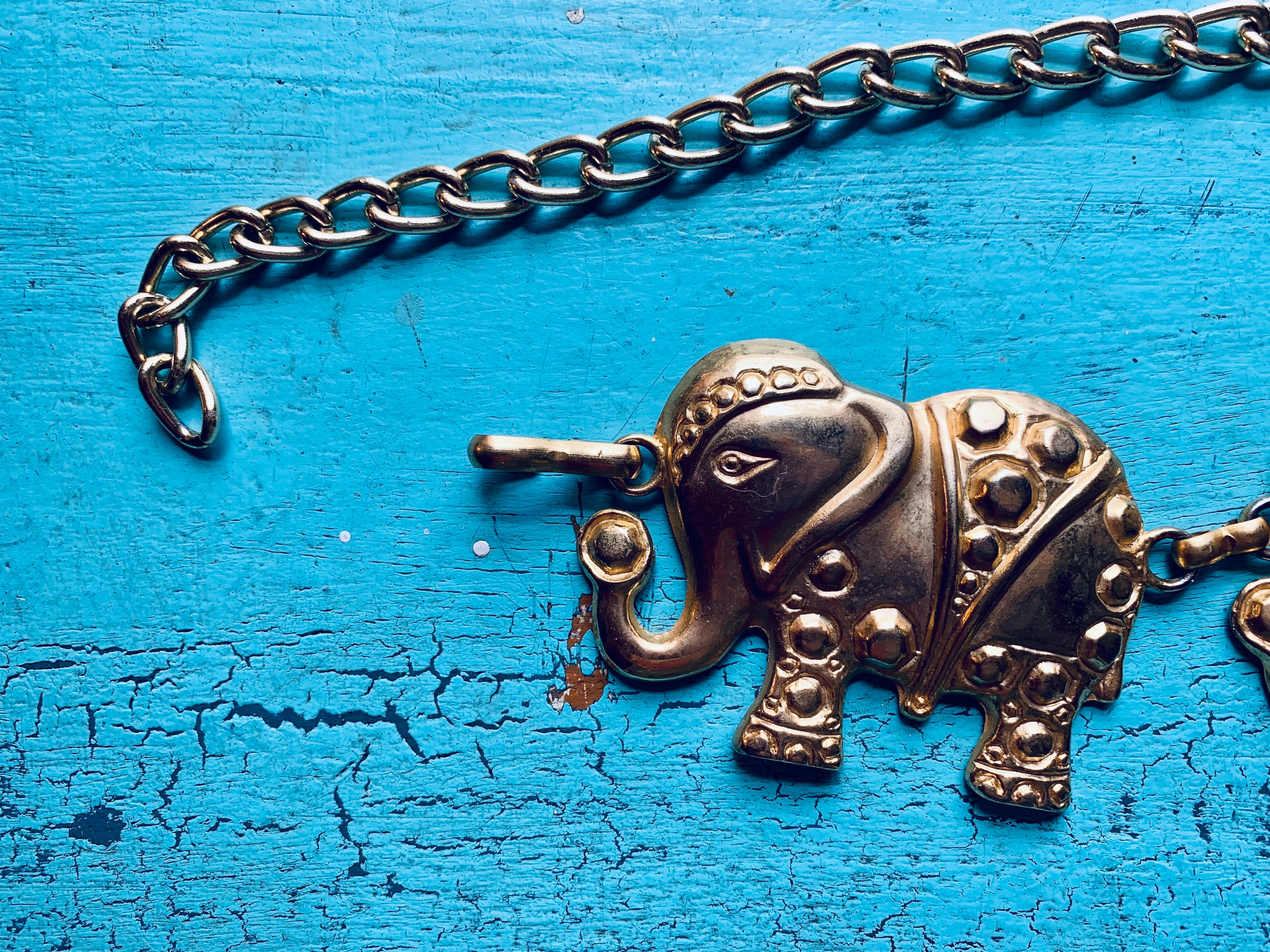 Vintage Elephant Chain Belt Etsy