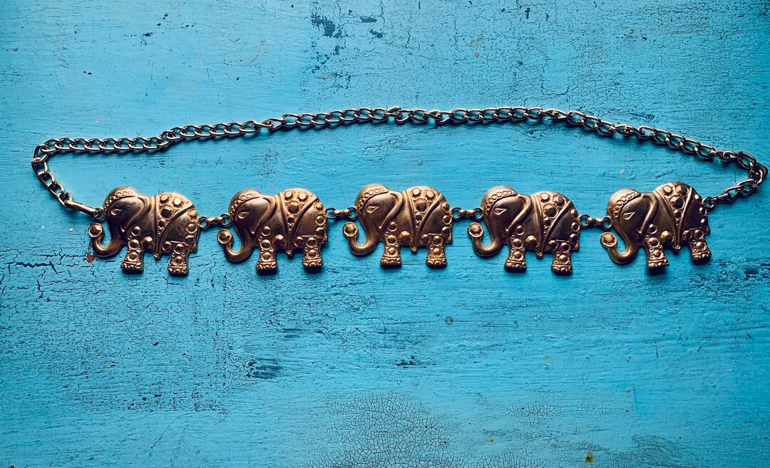 Vintage Elephant Chain Belt Etsy