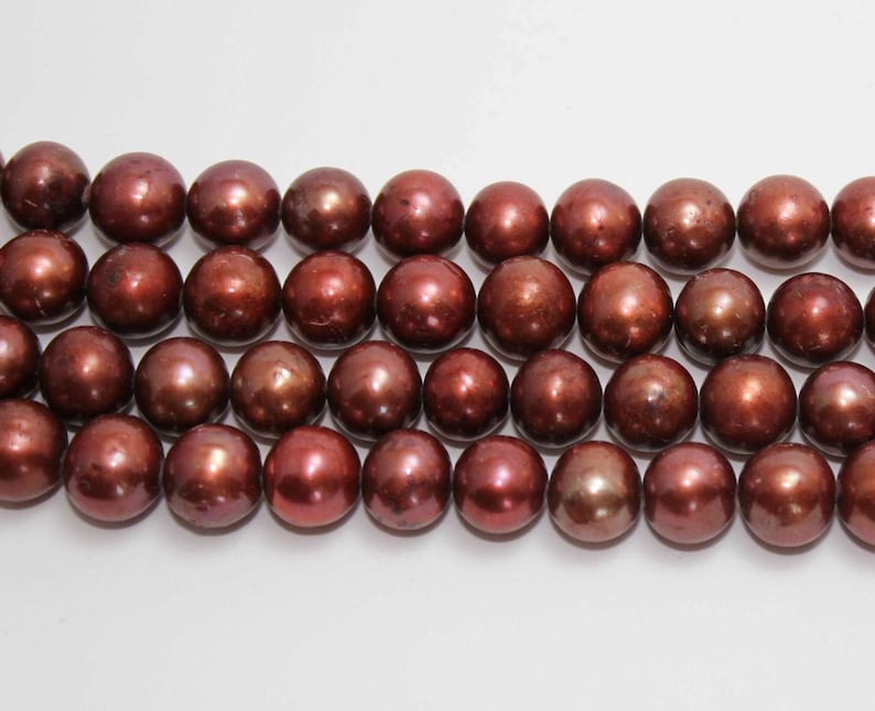 Copper Brown 910 Mm Pearls, Freshwater Cultured Pearl Beads, Nicely