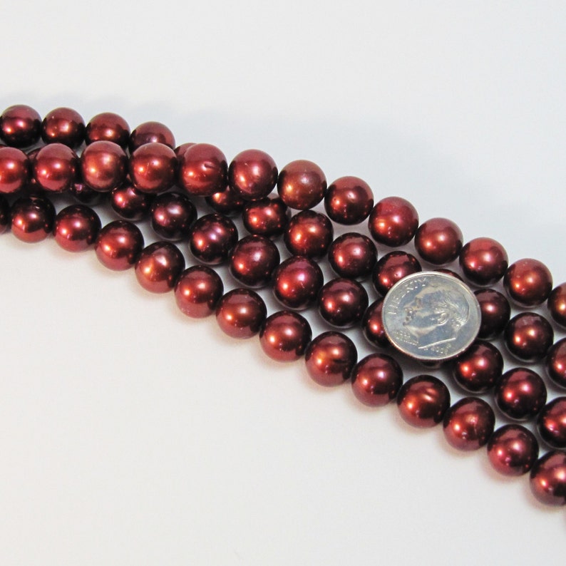 Red Copper 9mm Pearls Freshwater Cultured Pearl Beads Nicely Etsy UK