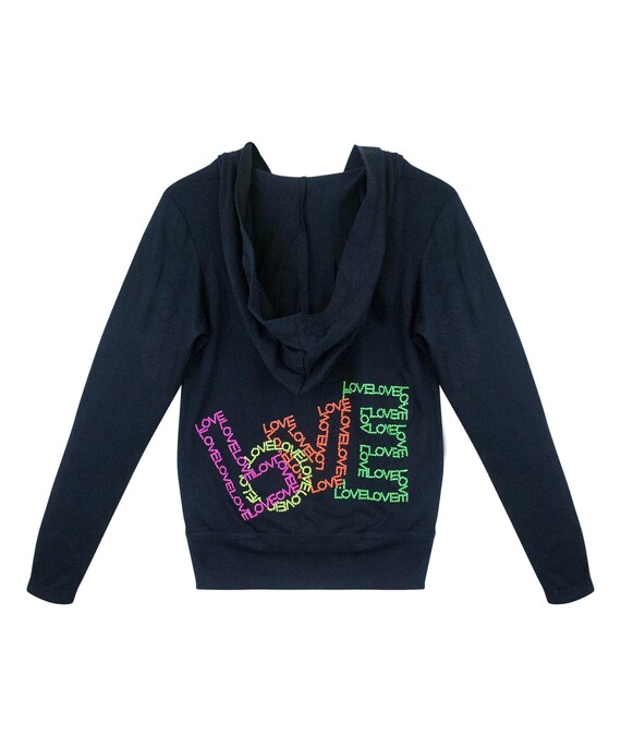 Items similar to Neon Love Rhinestone Hooded Sweatshirt on Etsy