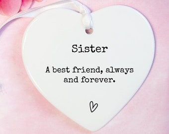 Sister Keepsake, Heart Ceramic Ornament