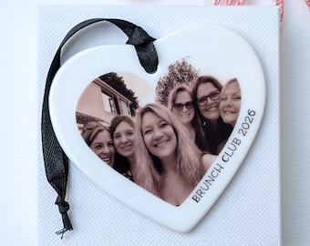 Personalised Photo Heart Keepsake, Friendship Gift, Group Photo, Team Gift, Event Memory, Custom heart