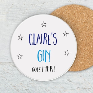 Gin Lovers Gift, Gin Gift, GIn Coaster, Personalised Coaster, Gin, Friendship Gift, Funny Personalised Coaster, gin gift