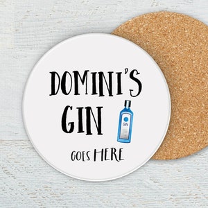 Personalised Gin Coaster, Gin Gift, Friendship Gift, Personalised Coaster, Gin Coaster, gin gift for her, gin lover gift, gin love
