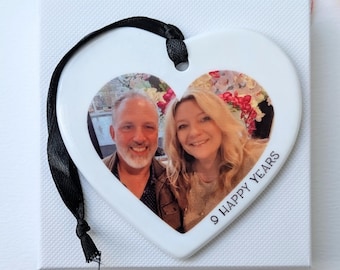 Personalised Photo Heart Keepsake Anniversary Engagement Wedding Gift Couple Ceramic Decoration Love Memory