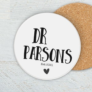 Sous-bock de remise des diplômes Dr. PHD personnalisé : cadeau docteur
