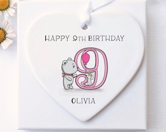 9th Birthday Gift, personalised keepsake, birthday for grandchild, niece, nephew, goddaughter, godson