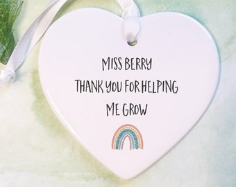 Teacher Gift, Personalised Thank you for helping me grow, Teacher present, Teacher, Teacher Gifts, Mentor gift, Mentor,