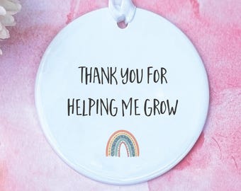 Teacher Gift, Thank you for helping me grow, Teacher present, Teacher, Teacher Gifts, Mentor gift, Mentor, teacher idea, teacher keepsake