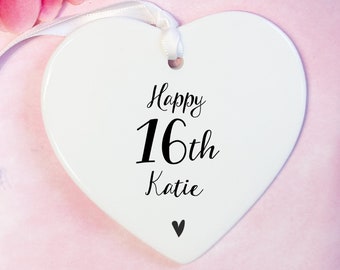 Adorno personalizado para 16 cumpleaños: regalo de cerámica de recuerdo