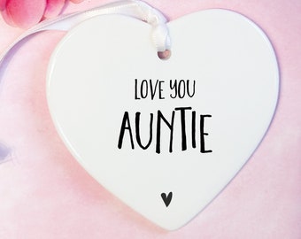 Love you Auntie, Auntie gift idea,  Ceramic Keepsake, Auntie Gift, Auntie present, Auntie Keepsake, Aunty, Aunt, Aunt present, Aunties,