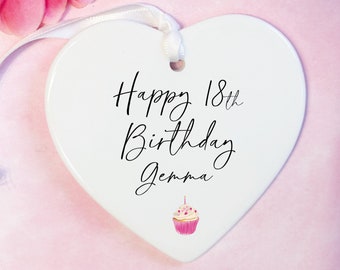 Personalised 18th Birthday Ceramic Heart Keepsake