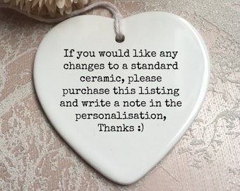 ONLY order with another ceramic, thanks. Personalisation Upgrade