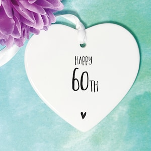 60th Birthday ornament, 60th keepsake, 60th ceramic, 60th Birthday