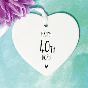 40th Birthday personalised ceramic, 40th birthday, 40th Birthday gift, 40th Birthday keepsake, 40th, 40th Gift for her, 40th Gift for him