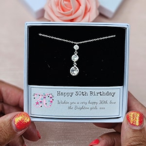 30th Birthday necklace, Sterling silver 30th Necklace, 30th Gift, 30th for Friend, 30th birthday, 30th Personalised Necklace, Silver 30th,