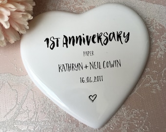 1st Anniversary ceramic Keepsake, 1st Anniversary Coaster, 1st Anniversary gift, 1st Anniversary, Paper Anniversary, Anniversary,