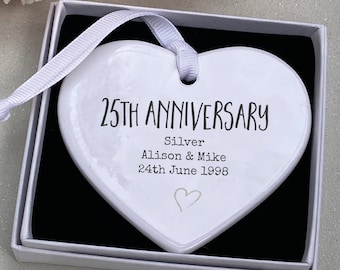 Personalised 25th Anniversary Keepsake, Silver Anniversary, 25th Anniversary gift, Personalised 25th Anniversary, Silver Anniversary