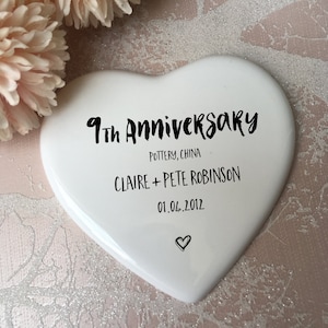 9th Anniversary Gift, 9th Anniversary, 9th, ceramic Keepsake, 9th Anniversary Coaster, 9th Anniversary gift