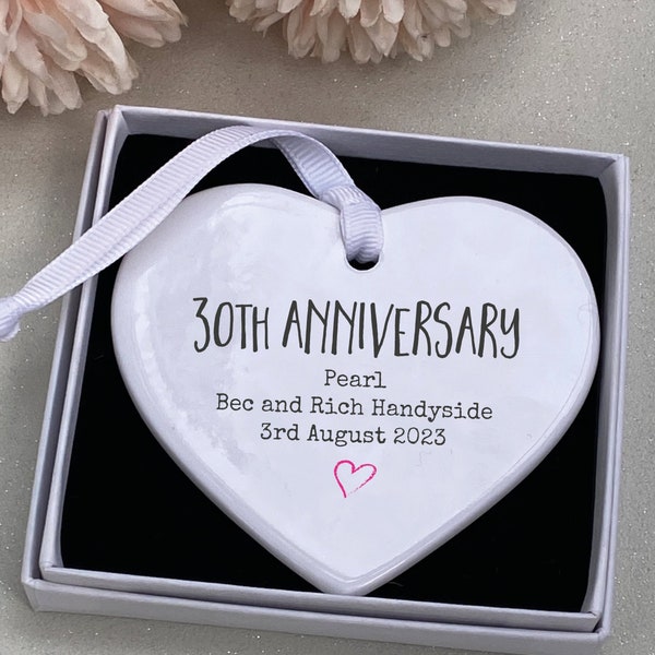 Personalised 30th Anniversary ceramic Keepsake, 30th Anniversary gift, Personalised 30th Anniversary, Pearl Anniversary, 30th Anniversary