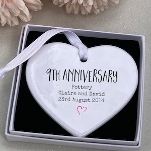 Personalised 9th Anniversary ceramic Keepsake, 9th Anniversary gift, Personalised 9th Anniversary