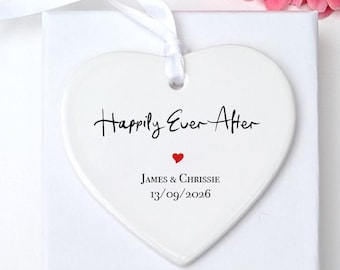 Personalised Wedding Ceramic – Happily Ever After Keepsake with Couple’s Names, Wedding Gift for Newlyweds