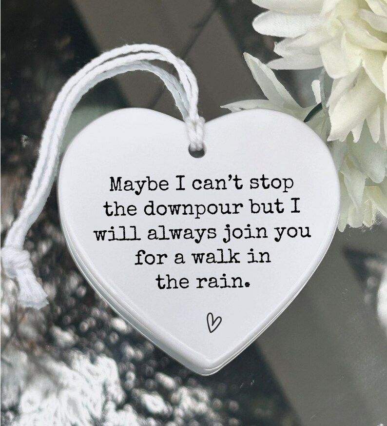 Maybe I can't stop the downpour, friend in need, friend going through a tough time, here for you, always there, friendship, tough times I Typewriter