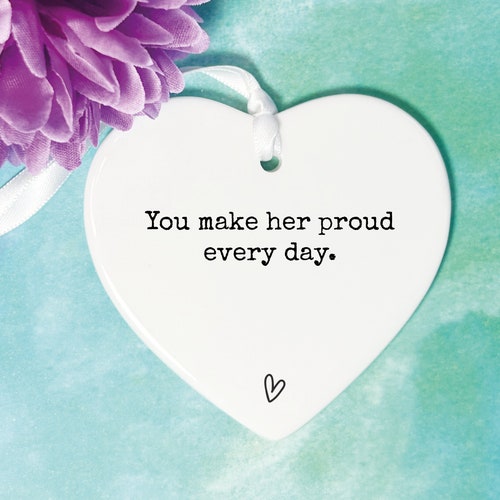 Parent Loss hanging heart keepsake, Sympathy Gift, mum or dad loss
