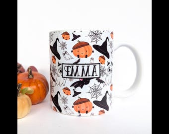 Personalised Halloween Mug, Tea Coffee Lover Gift