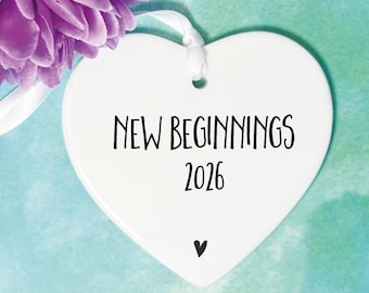 New Beginnings Ceramic Heart Keepsake - 2026New Home Gift