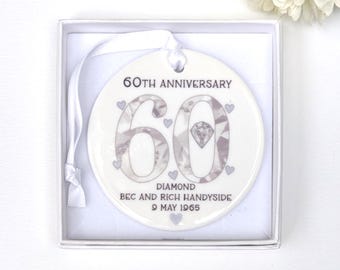 Personalised 60th Anniversary Ceramic Keepsake