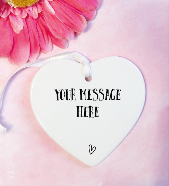 Personalised Affirmation Ceramic Heart: Positive Message Gift
