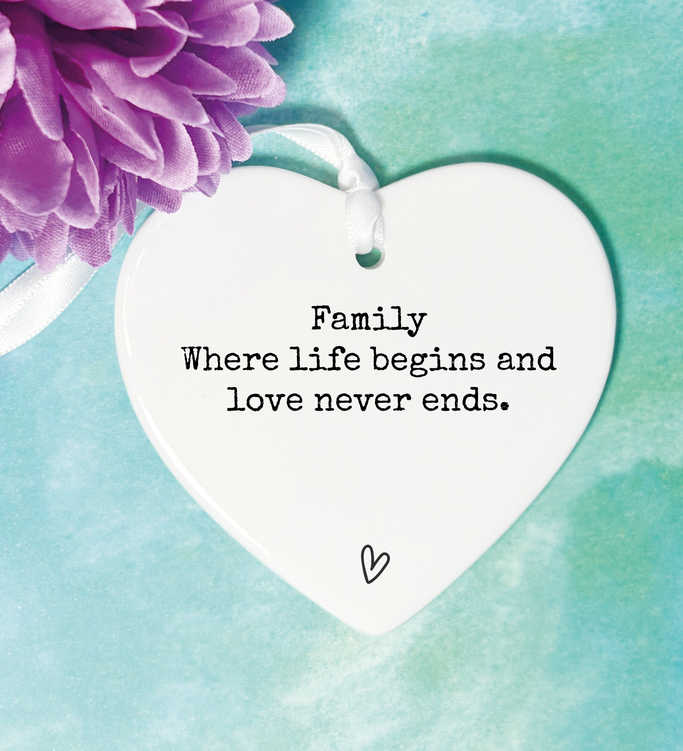 Family Love Ceramic Keepsake Heart, Family Quote Gift, image size:2362x2598