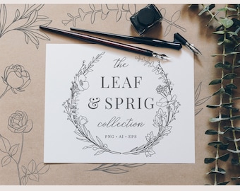 Botanical Illustration - Flower Clipart - Floral Clipart - Wedding Clipart - Instant Download - Digital Clipart - Rose Clipart