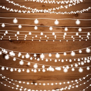 String Lights Clipart - Fairy Lights Clipart - Party Lights Clipart - String Art - Rustieke Clipart - PNG AI EPS-bestanden - Instant Download