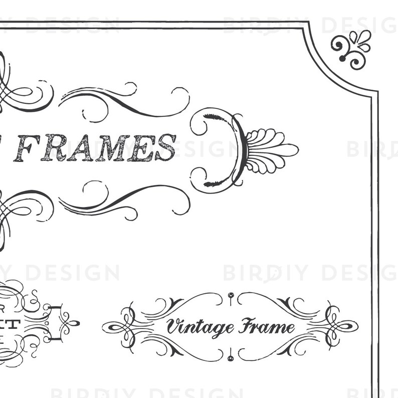 Rustic Frames Clipart Wedding Frame Clipart Rustic Clipart - Etsy