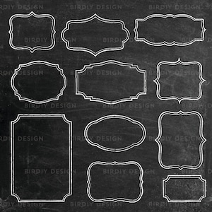 Rustic Frames Clipart - Vintage Frames Clipart - Chalk Clipart - Boho Clipart - Chalkboard Clip Art - EPS and PNG - Instant Download